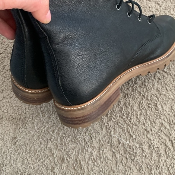 Madewell Clair lace-up leather boots‎ black size 7.5 combat moto - Picture 9 of 11